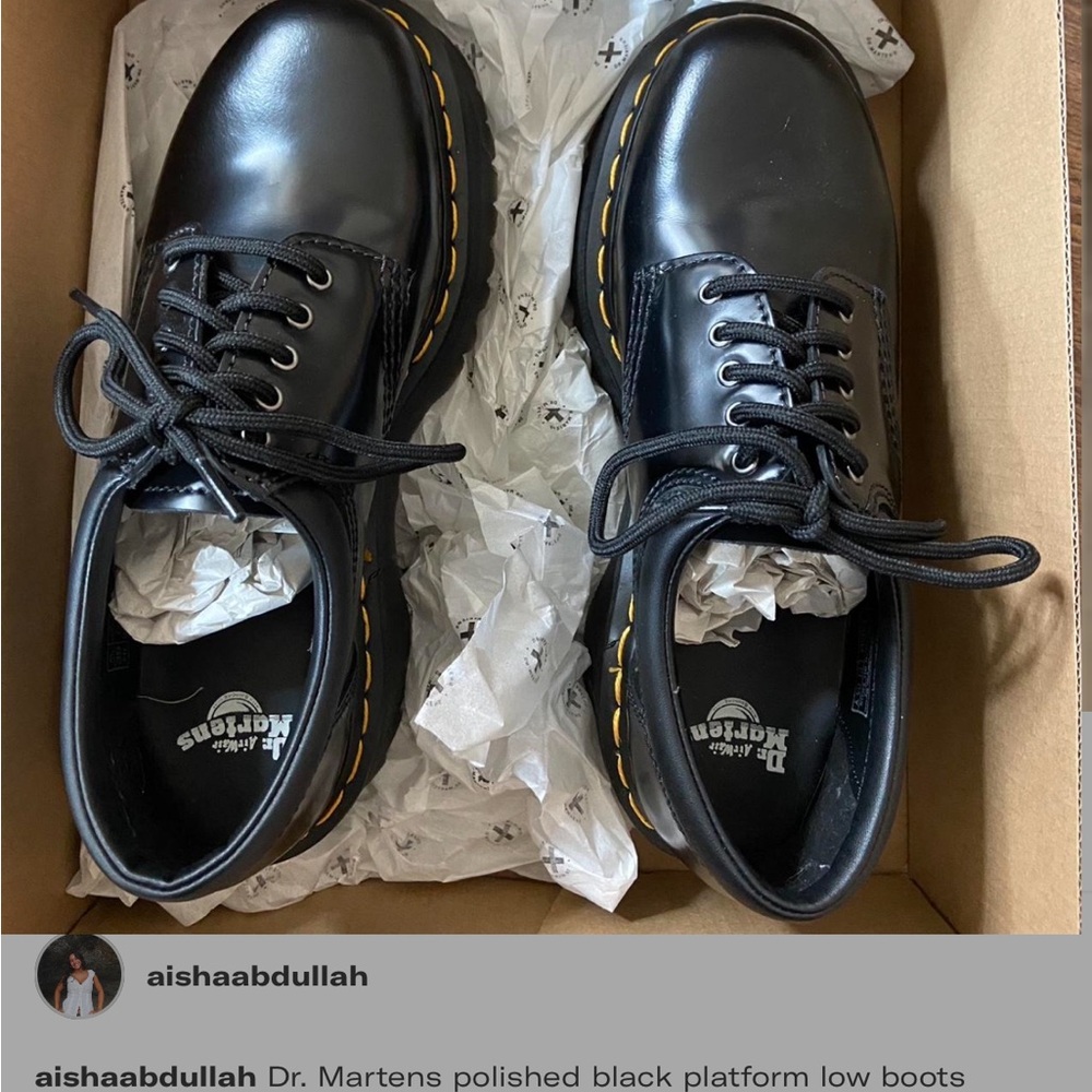 Dr. Martens Polished Black Platform Oxfords